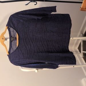 Simply Vera Vera Wang Textured Navy Blouse